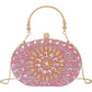 Clutch Pink Crystal Hard Case Bag for Women
