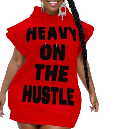 Red 3XL Mini Hoodie Dress