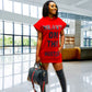 Red 3XL Mini Hoodie Dress