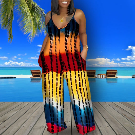 Rainbow Tie Dye 3XL Jumpsuit