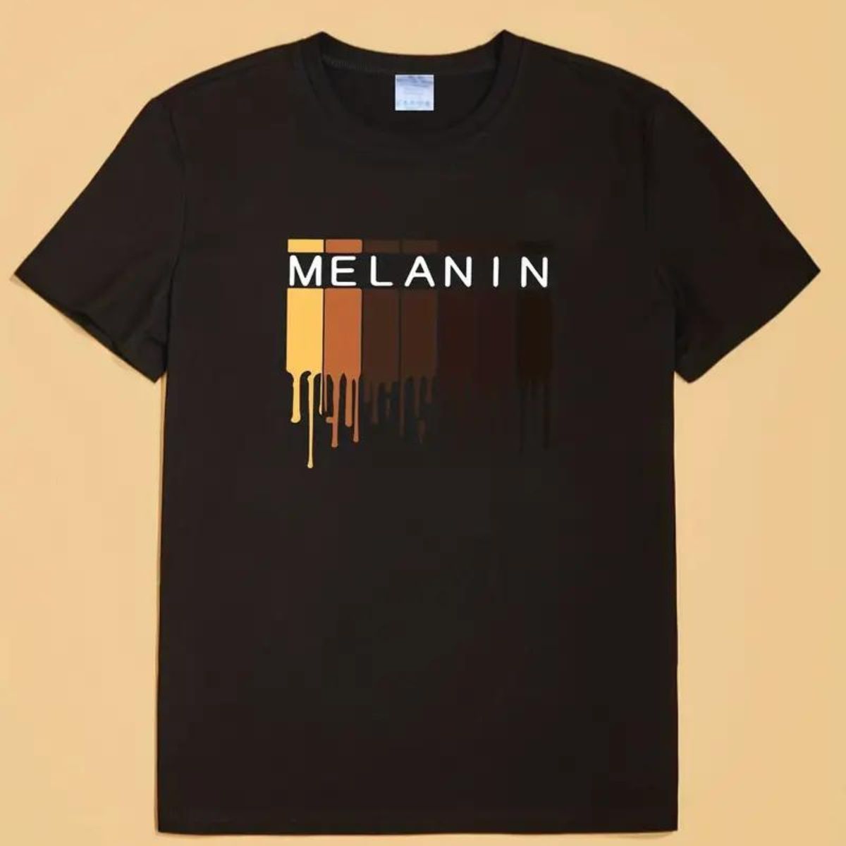 Black L Dripping Melanin T Shirt