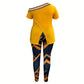 Yellow 3XL Queen Top Leggings Set