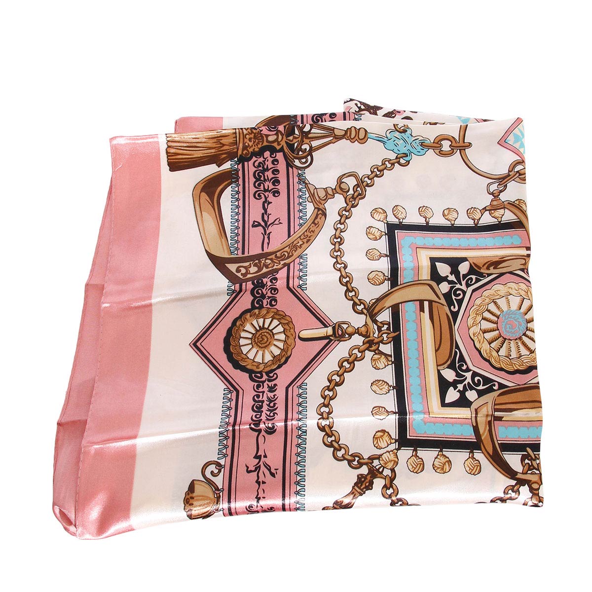 Light Pink Designer Silky Babushka Scarf