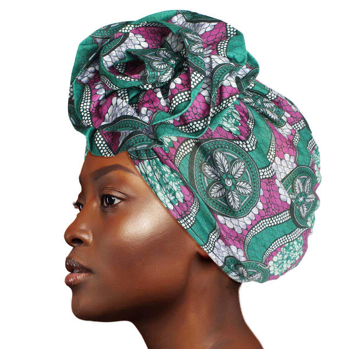 Green Tribal Flower Knot Turban
