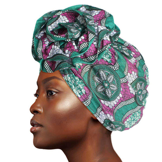 Green Tribal Flower Knot Turban