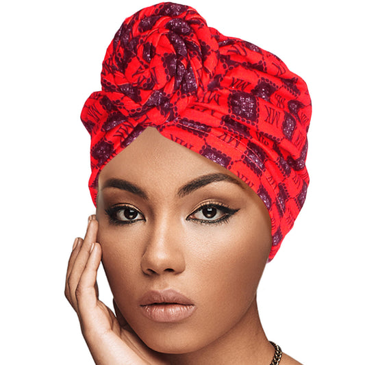 Red MK Twist Knot Turban