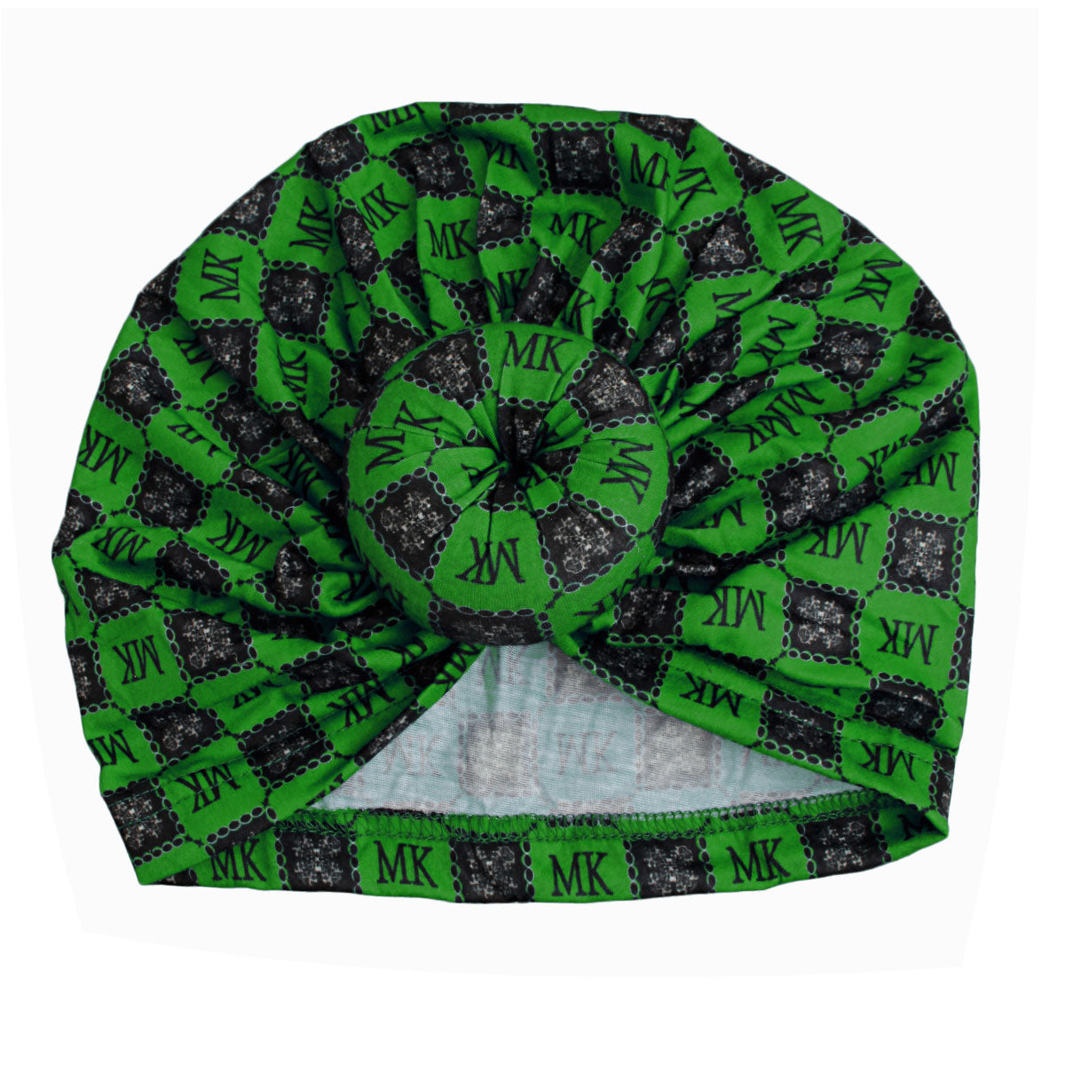Green MK Donut Knot Turban
