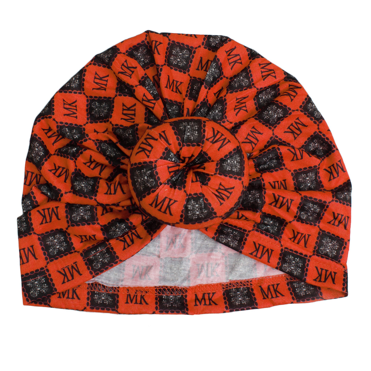 Orange MK Donut Knot Turban