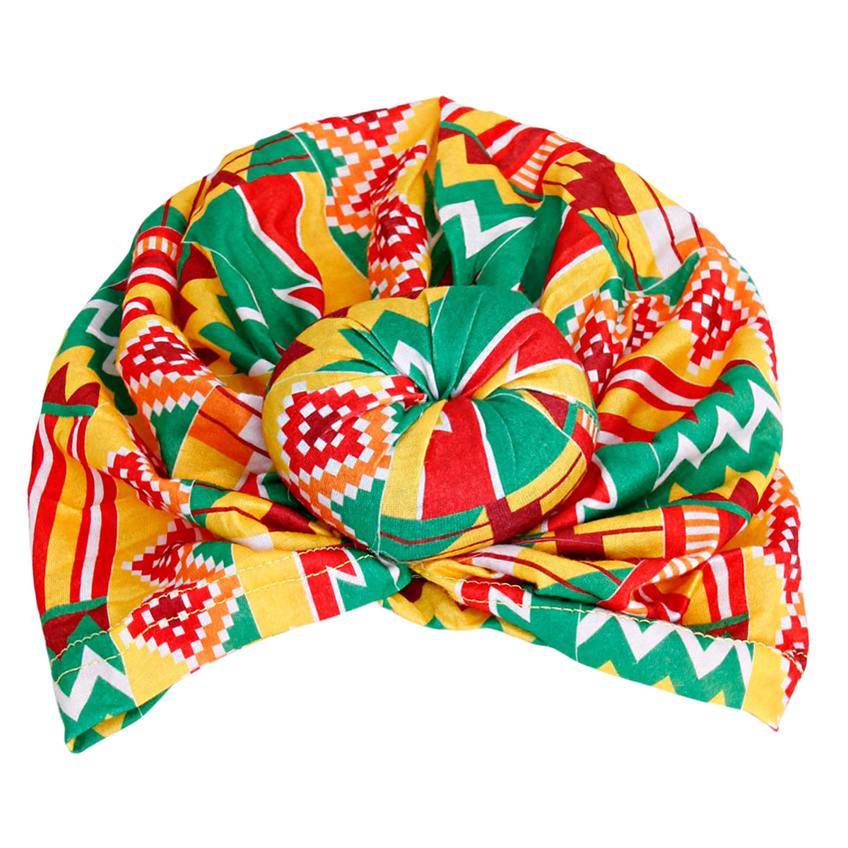 Yellow and Red Donut Knot Turban