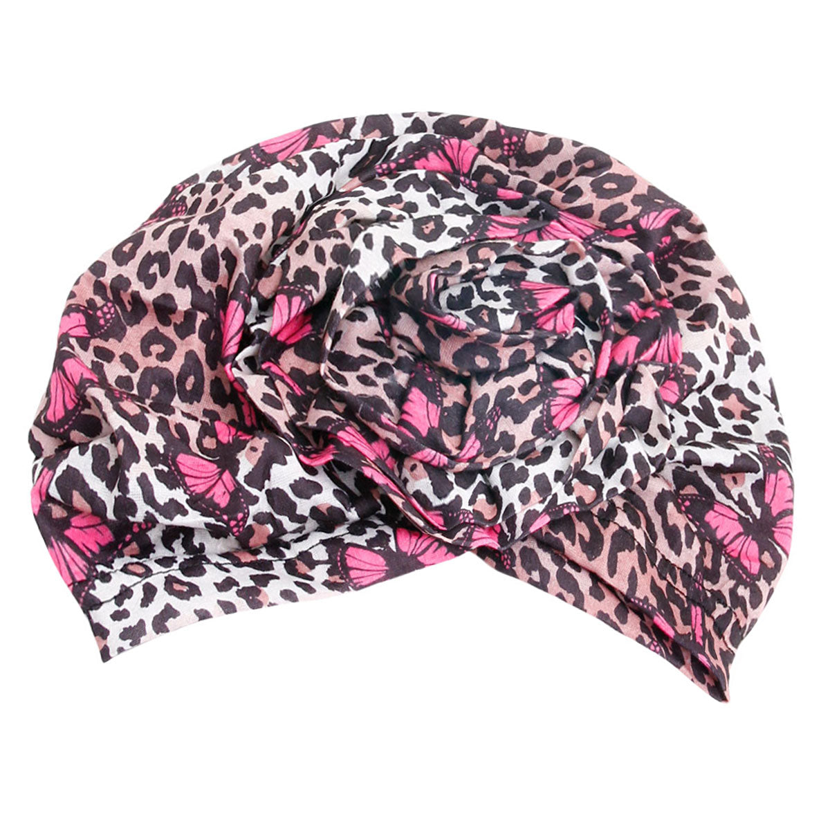 Pink Butterfly Leopard Turban