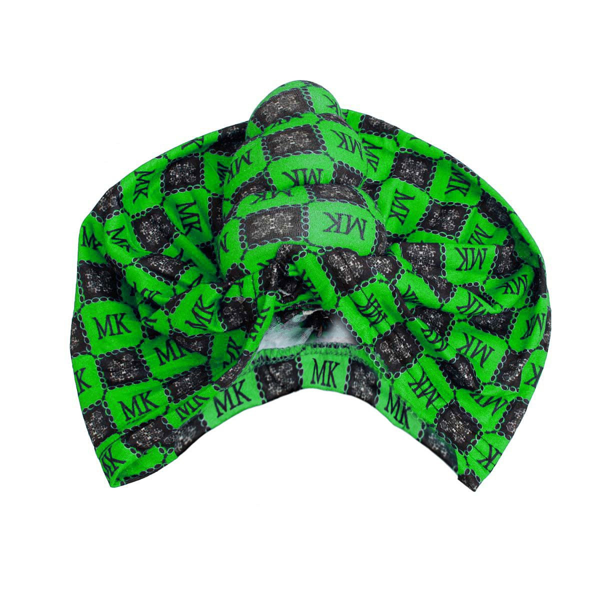 Green MK Tall Twist Knot Turban