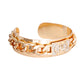 Designer Logo Gold Chain Cuff