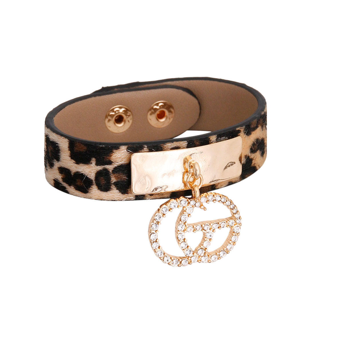 Leopard Fur Designer Snap Bracelet