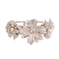 Rhinestone Floral Hinge Silver Bracelet
