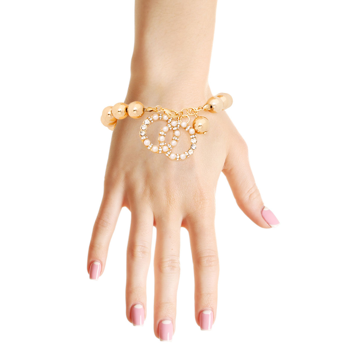 Designer Style Gold Ball Bracelet