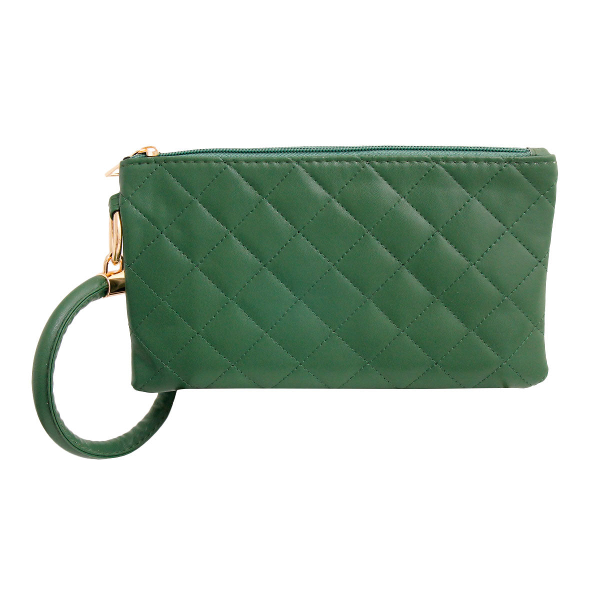 Quilted Green Bangle Wristlet