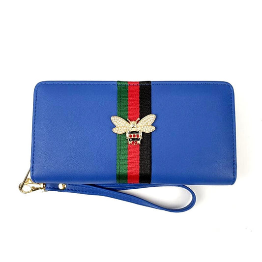 Designer Style Blue Bee Wallet