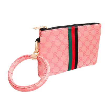 Designer Style Pink Woven Bracelet Clutch