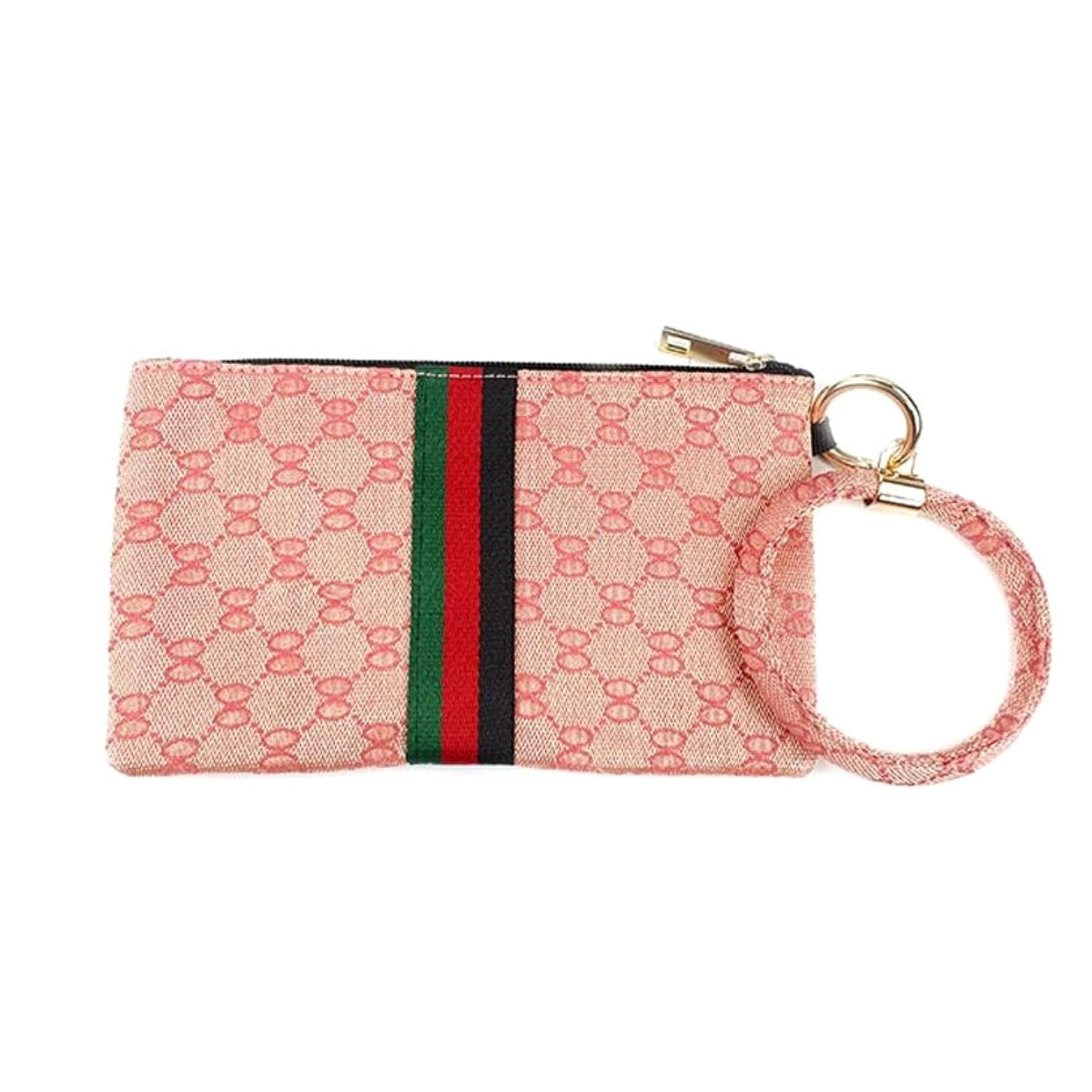 Designer Style Pink Woven Bracelet Clutch