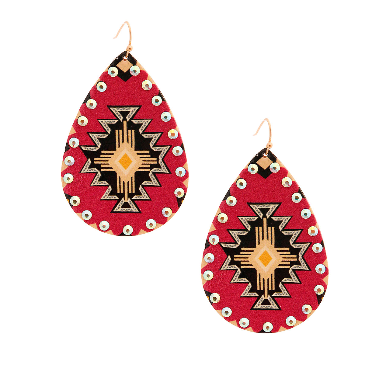 Fuchsia Santa Fe Teardrop Earrings