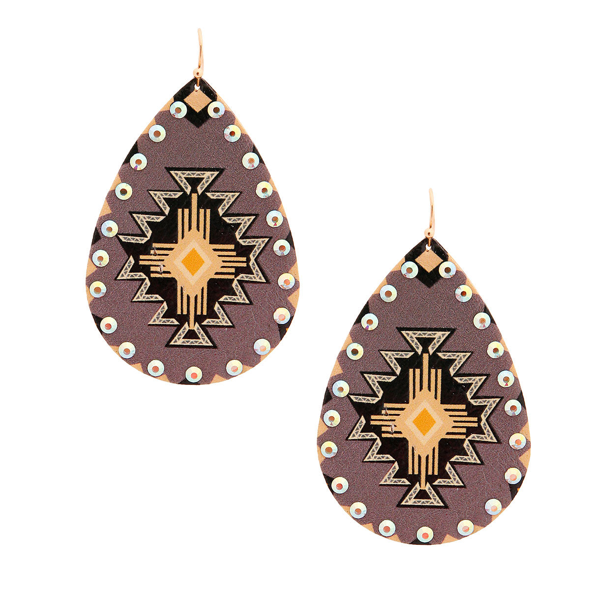 Gray Santa Fe Teardrop Earrings