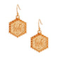 M Hexagon Initial Earrings