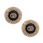 Gold and Black Iced Pearl Rhinestone Studs