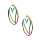 Rainbow Metal Heart Hoops