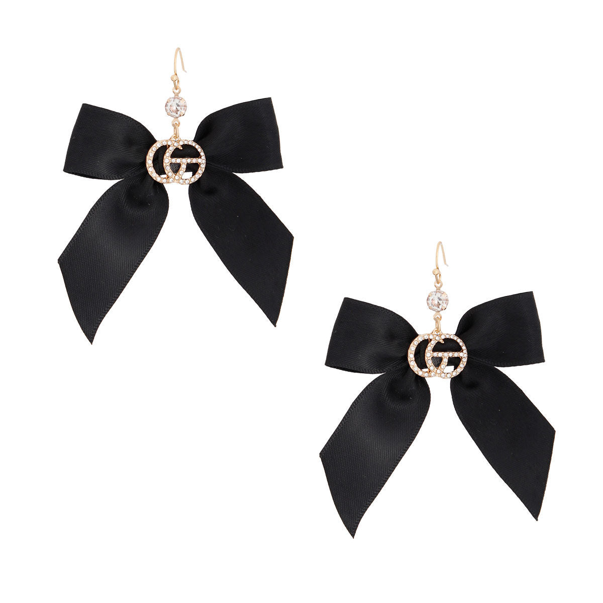 Black Bow GG Earrings