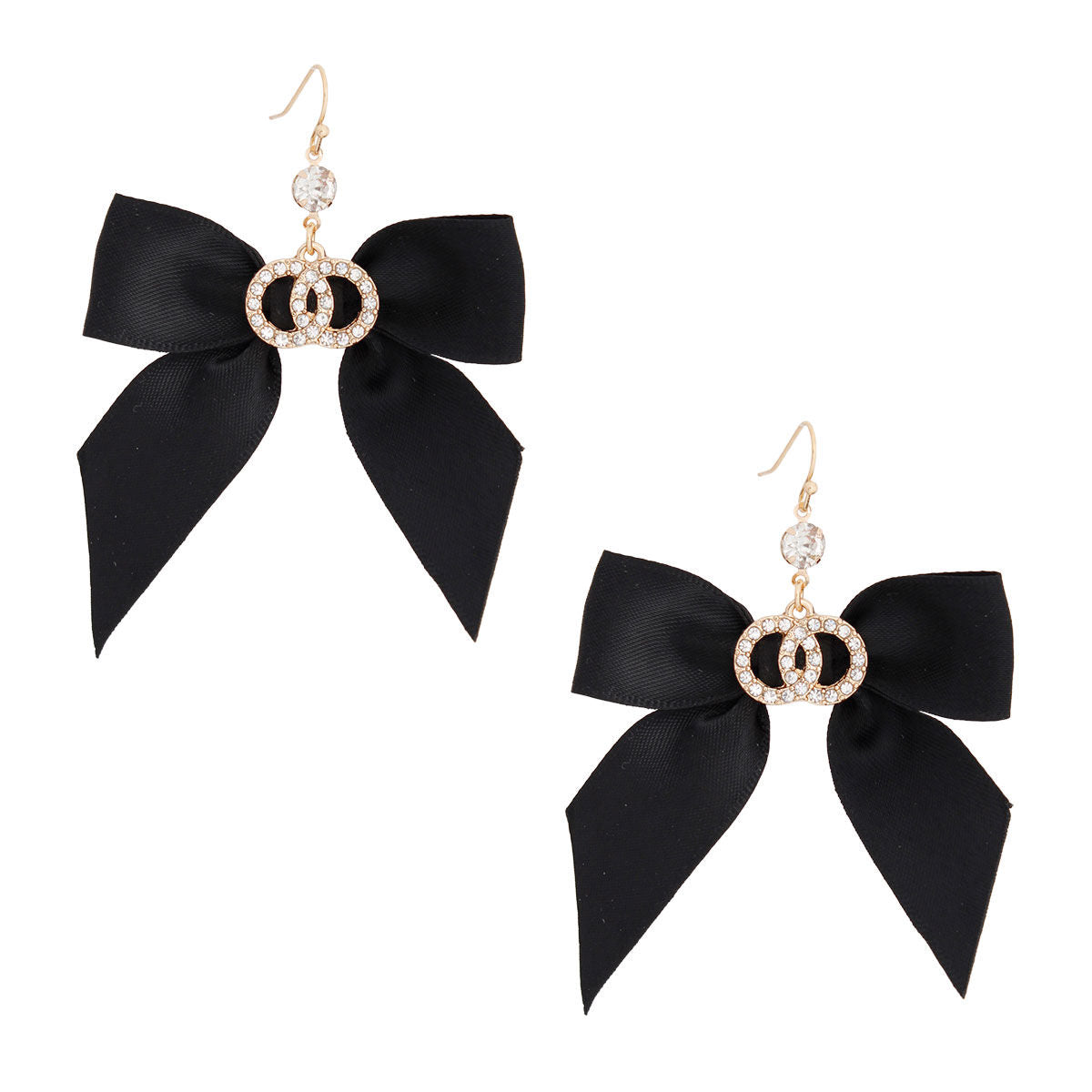 Black Bow Infinity Ring Earrings