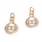 Gold Chain Designer Lock Earrings