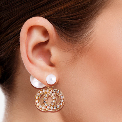 Double Cream Pearl Designer Earrings