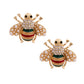 Designer Green Pearl Bee Studs