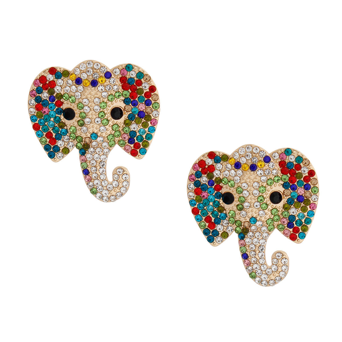 Colorful Elephant Stone Studs