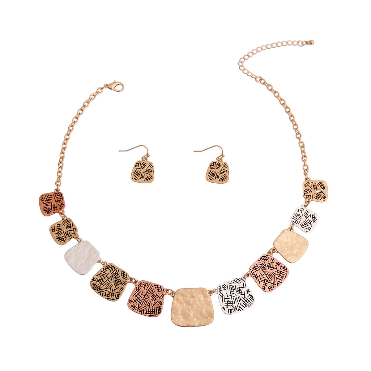 Scratched Mixed Metal Plate Collar