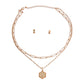 C Hexagon Initial Charm Necklace