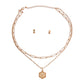M Hexagon Initial Charm Necklace