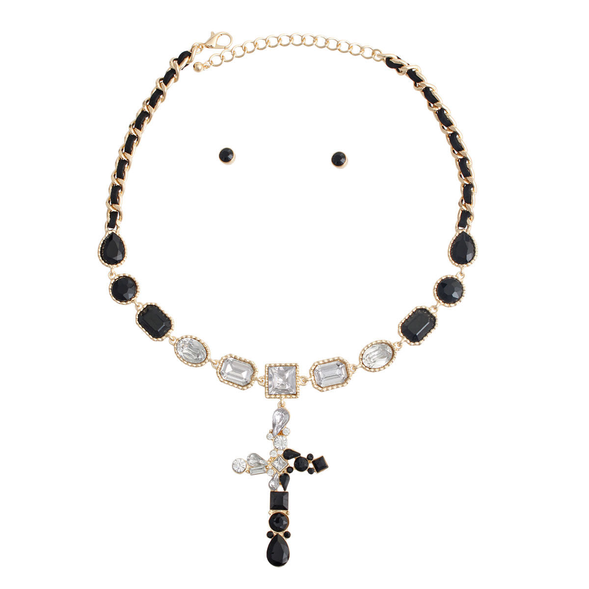 Celeb Black Cross Necklace