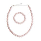Kids Light Pink Pearl Necklace Set