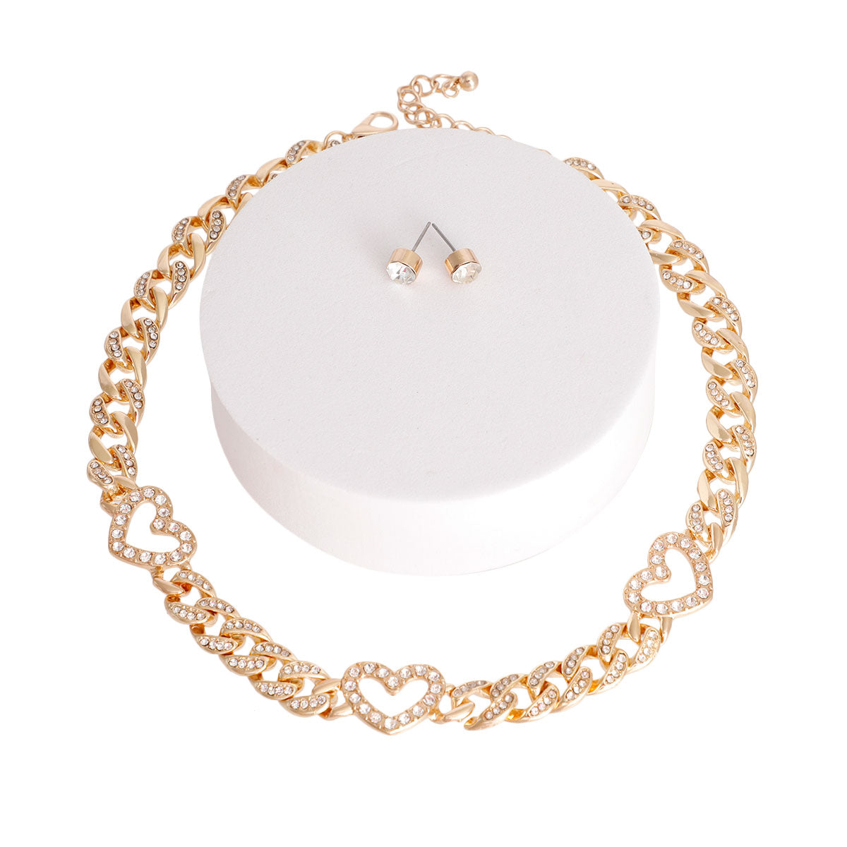 Gold Iced Cuban Heart Station Chain