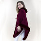 Poncho Burgundy Fur Trim for Women