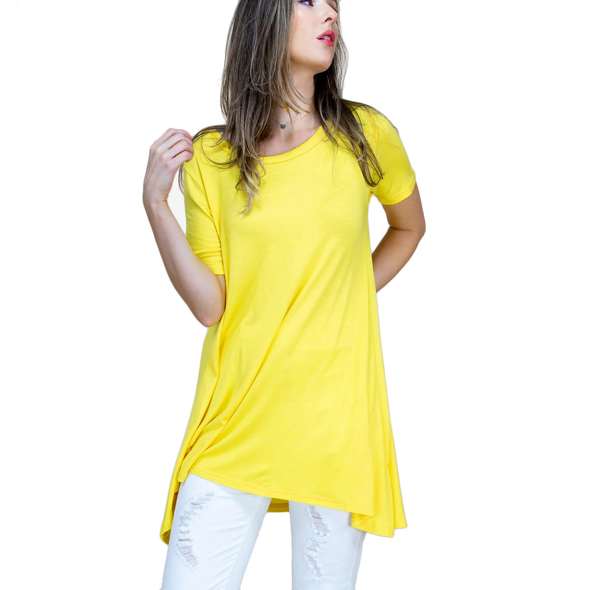 Medium Yellow Scoop Neck Tunic