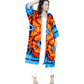 Orange and Blue Tie Dye Long Kimono